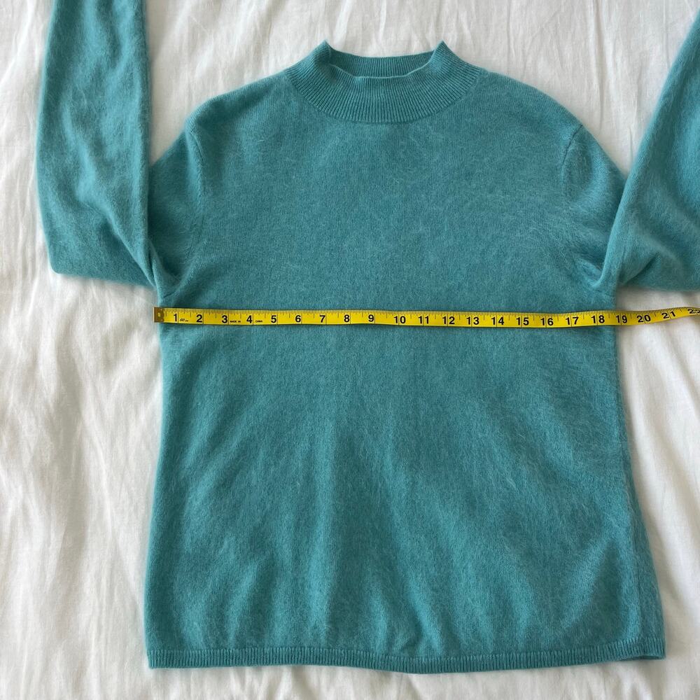 Banana Republic 100% Brushed Cashmere Mock-Neck Sweater in Aquamarine Blue Small - Picture 6 of 10